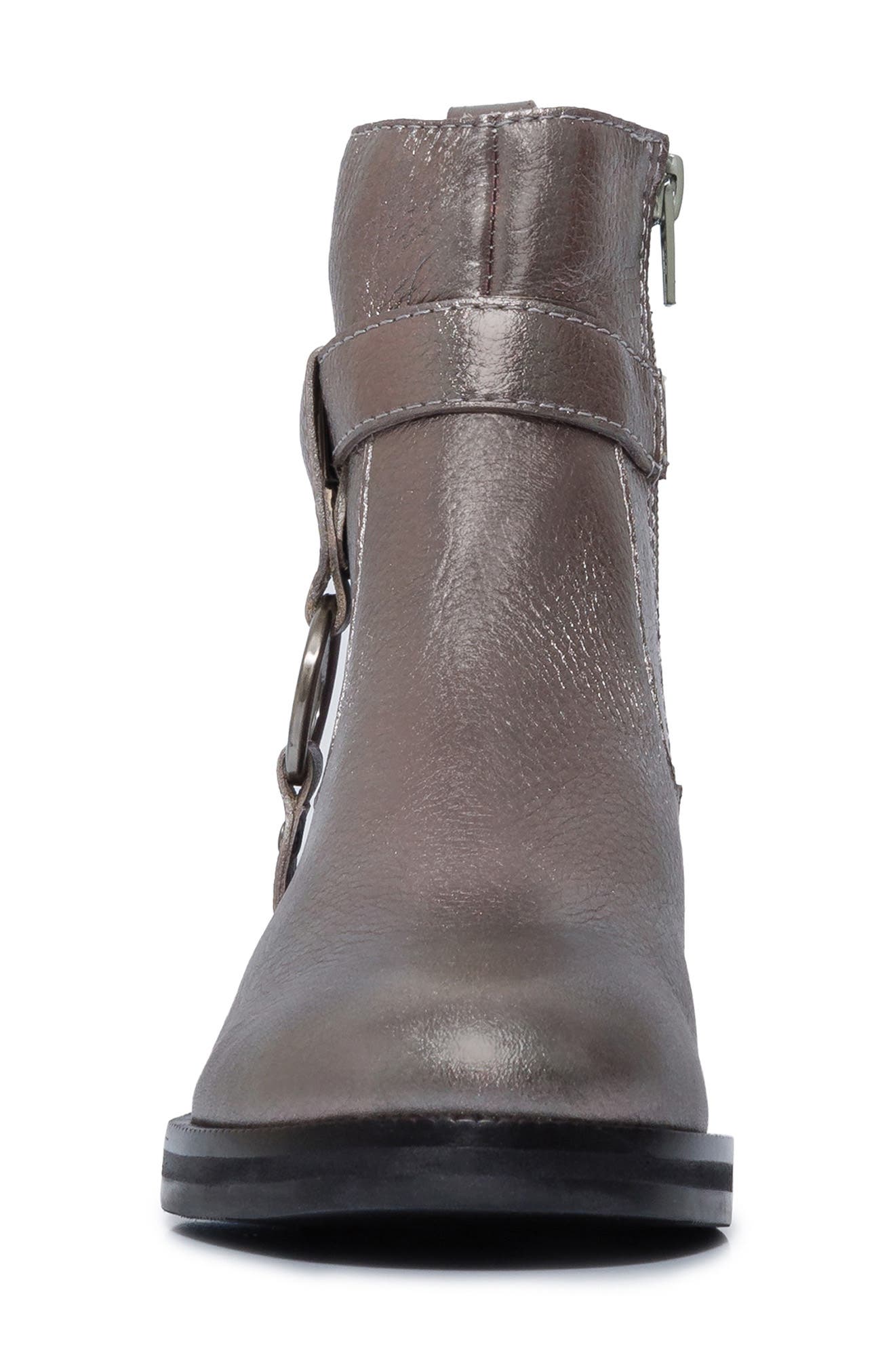 Bernardo Footwear Tyra Moto Boot, Alternate, color, Gunmetal Tumbled Calf