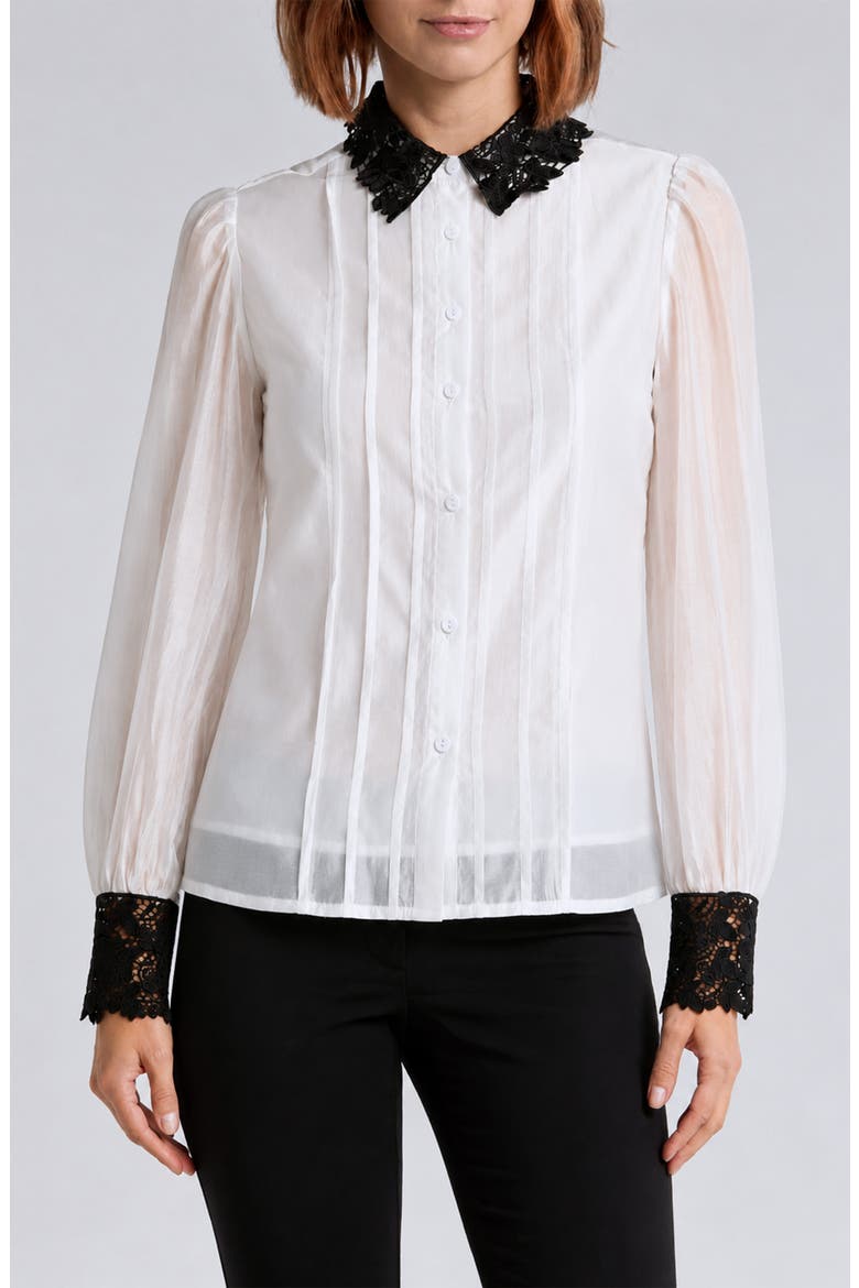 Jaycee Lace Collar Shirt, Main, color, ANTIQUE WHITE