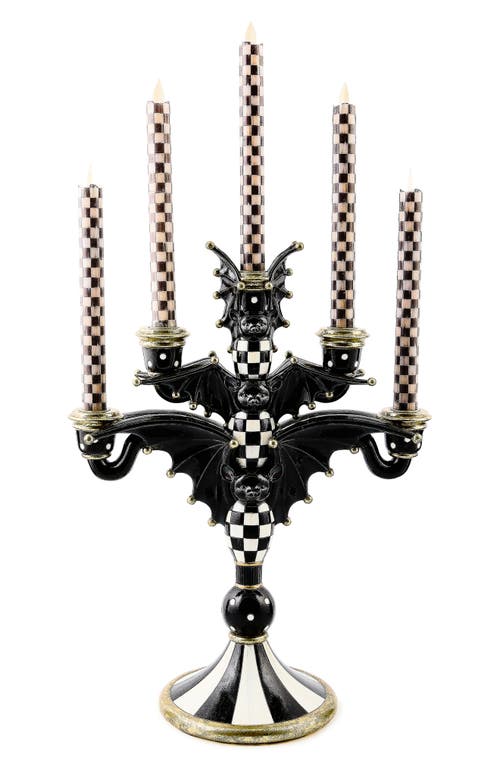 Mackenzie-childs Mackenzie Childs Courtly Check Bat Candelabra In Black