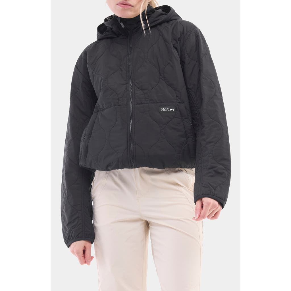 Halfdays Bessie Water Resistant Packable Quilted Puffer Jacket in Black  product