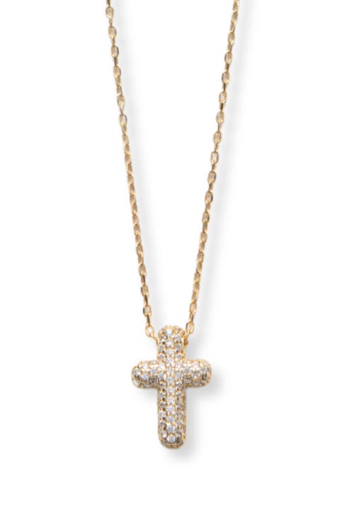 Pavé Cubic Zirconia Cross Pendant Necklace