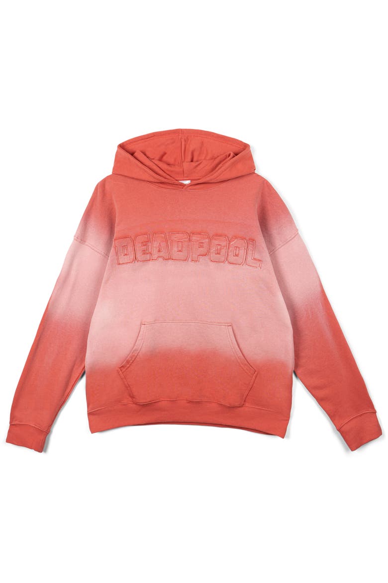 Deadpool & Wolverine Fleece Pullover Hoodie, Alternate, color, Coral Pink Deadpool