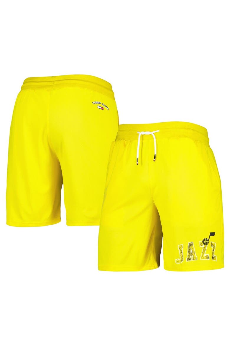 Men's Tommy Jeans Yellow Utah Jazz Mike Mesh Basketball Shorts, Main, color, Yellow