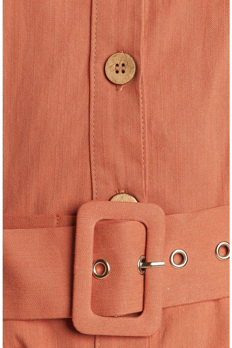 Cotton Sleeveless Midi Dress, Alternate, color, RUST