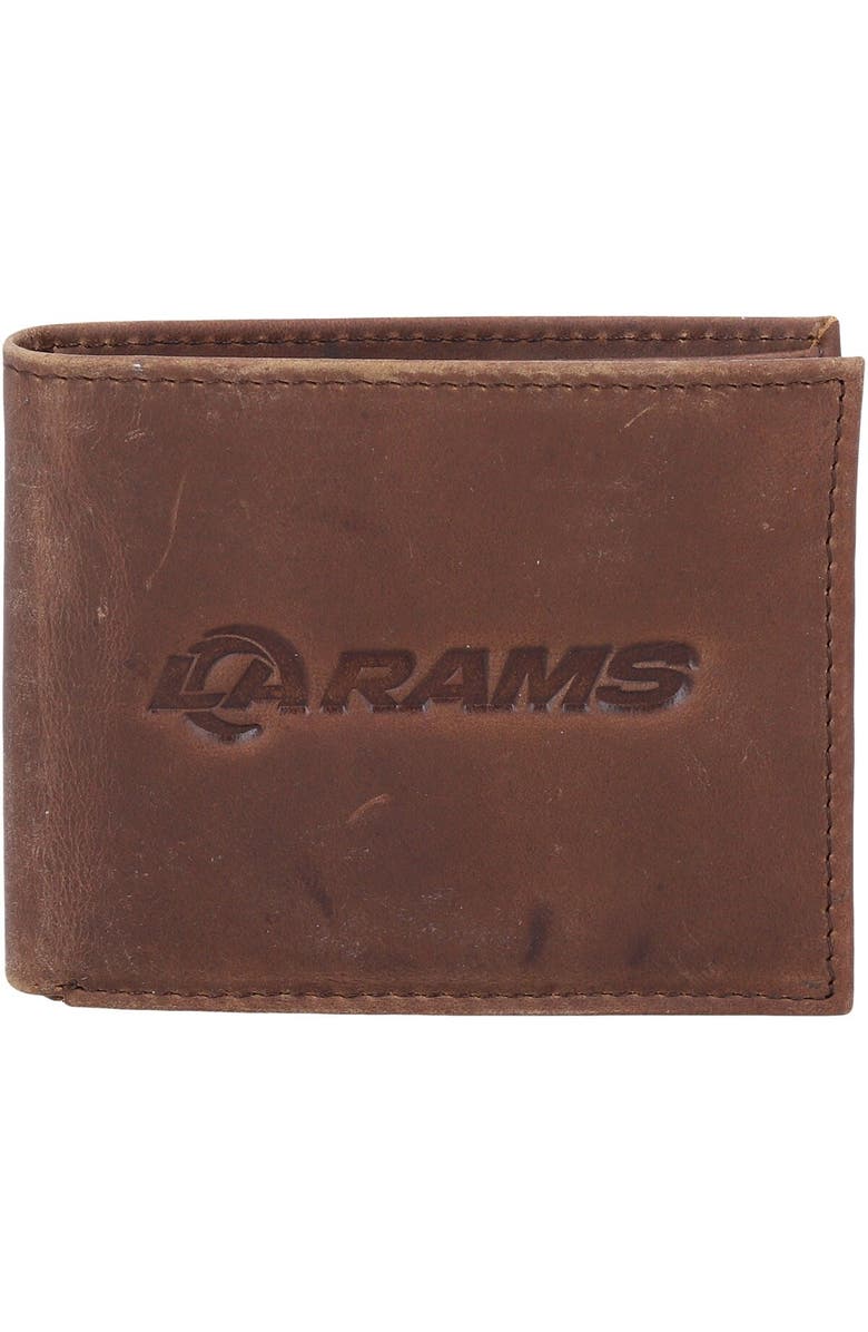 Evergreen Enterprises Brown Los Angeles Rams Bifold Leather Wallet, Main, color,