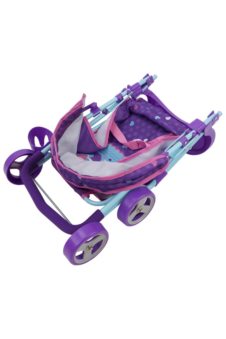 Mermaid Doll Stroller W/ Canopy & Cup Holder, Alternate, color, Multicolored
