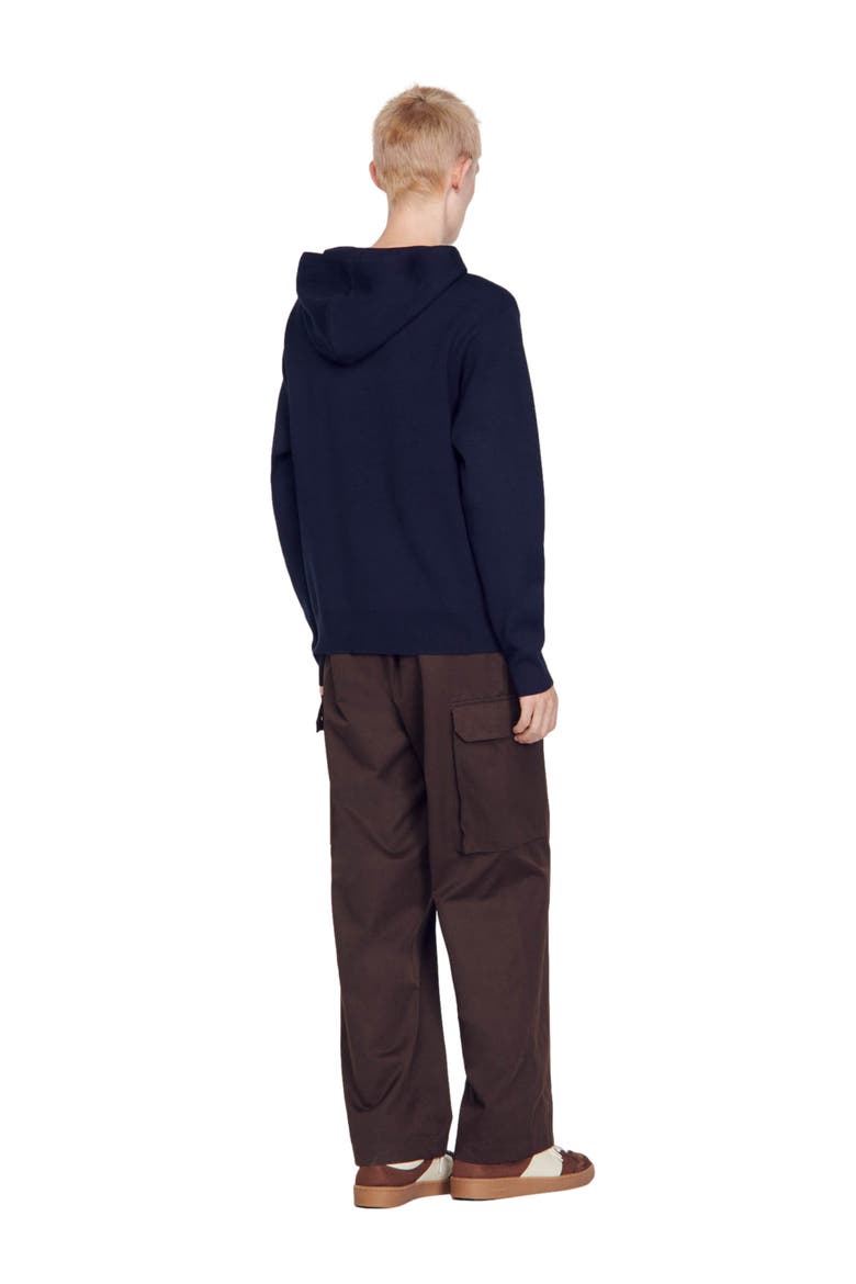 Knit hoodie, Alternate, color, Navy blue