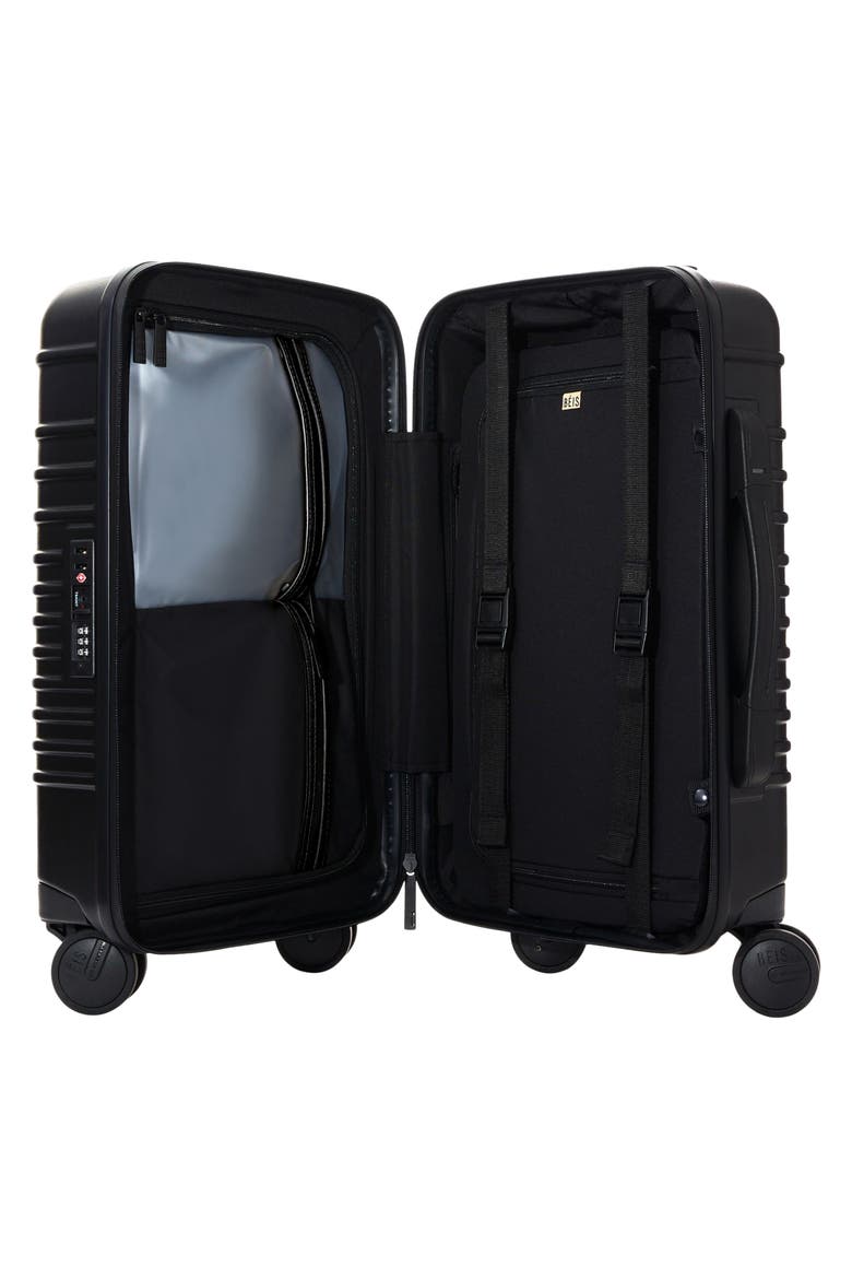 The Small International Carry-On Roller Suitcase, Alternate, color, ALL BLACK