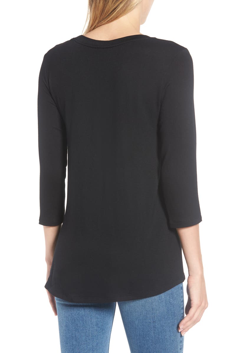 Bobeau Lightweight Twist Hem Top, Alternate, color, 