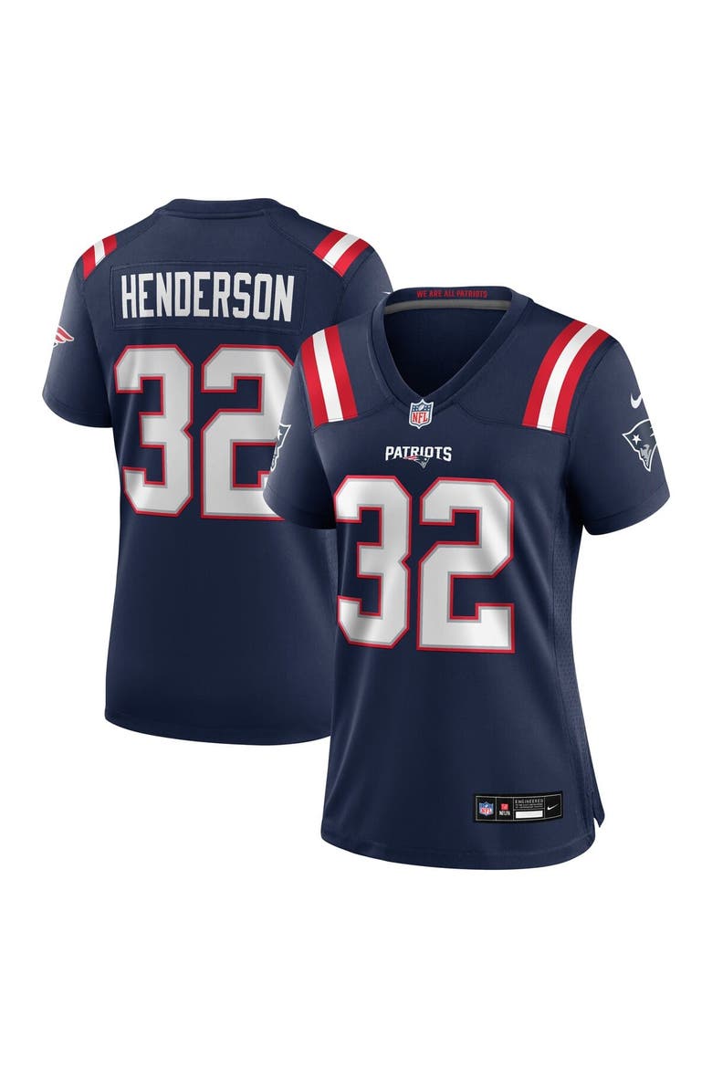 Women's Nike TreVeyon Henderson  Navy New England Patriots  Game Jersey, Main, color, Navy