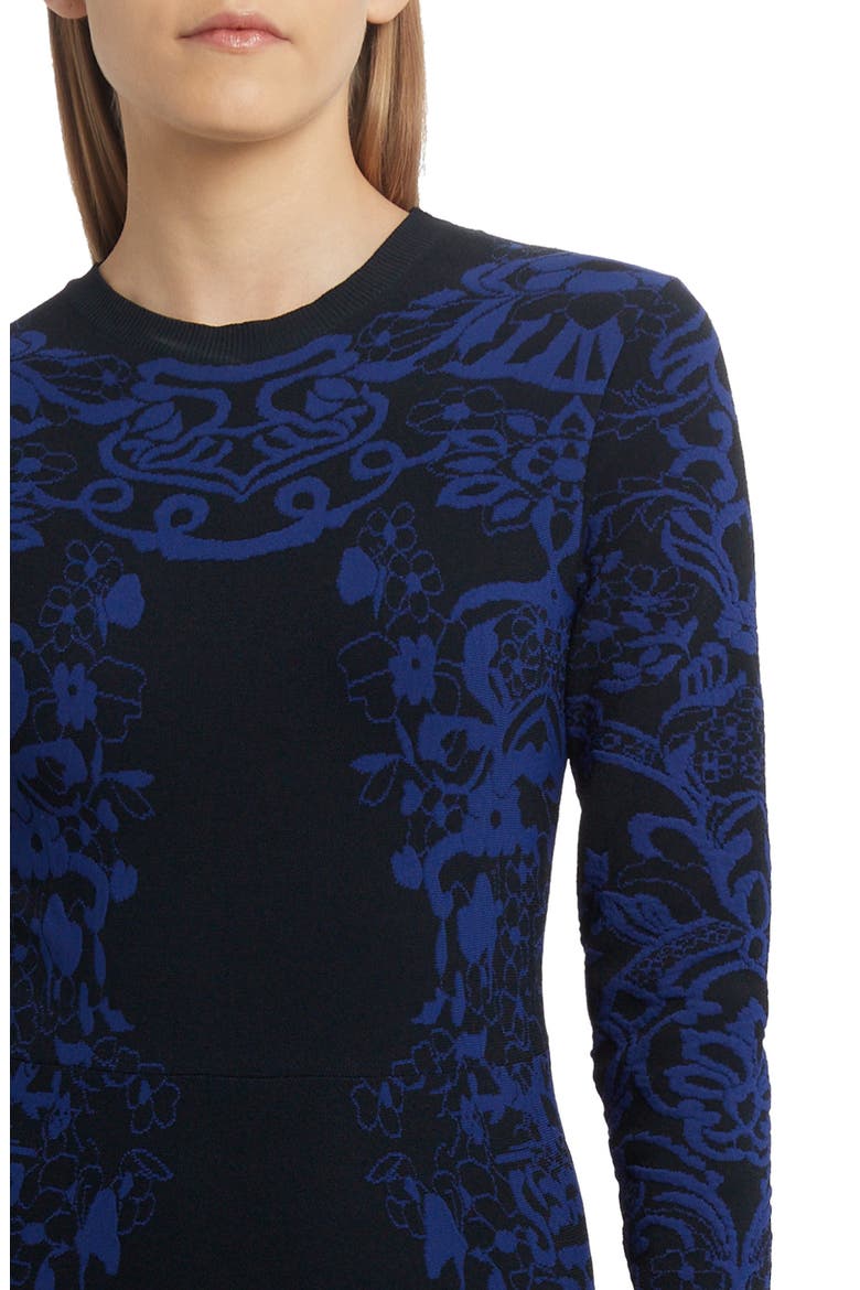 Delft Jacquard Long Sleeve Midi Sweater Dress, Alternate, color, NAVY/ ECLECTIC BLUE