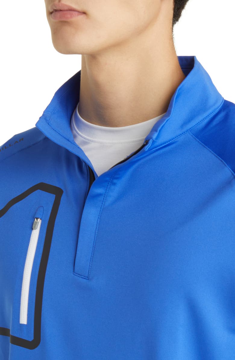 Peter Millar Forge Performance Quarter Zip Pullover, Alternate, color, Sapphire