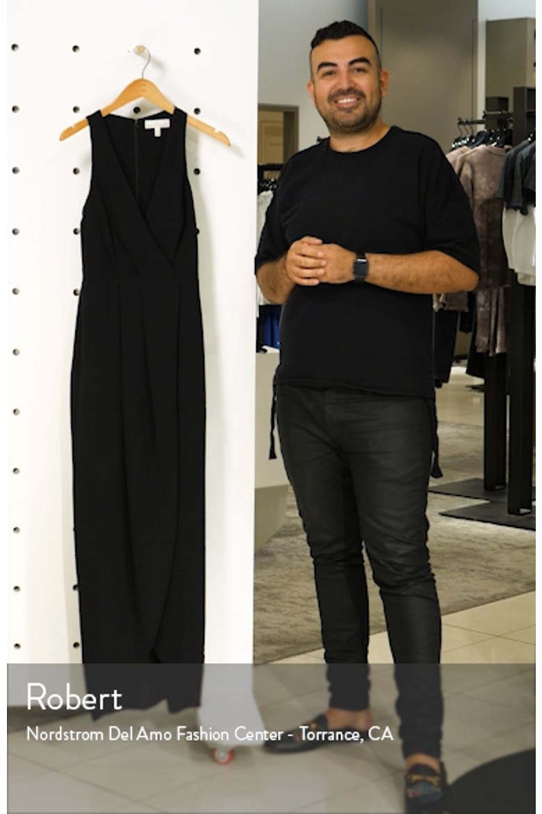 Ariel Racerback Faux Wrap Crepe Gown video