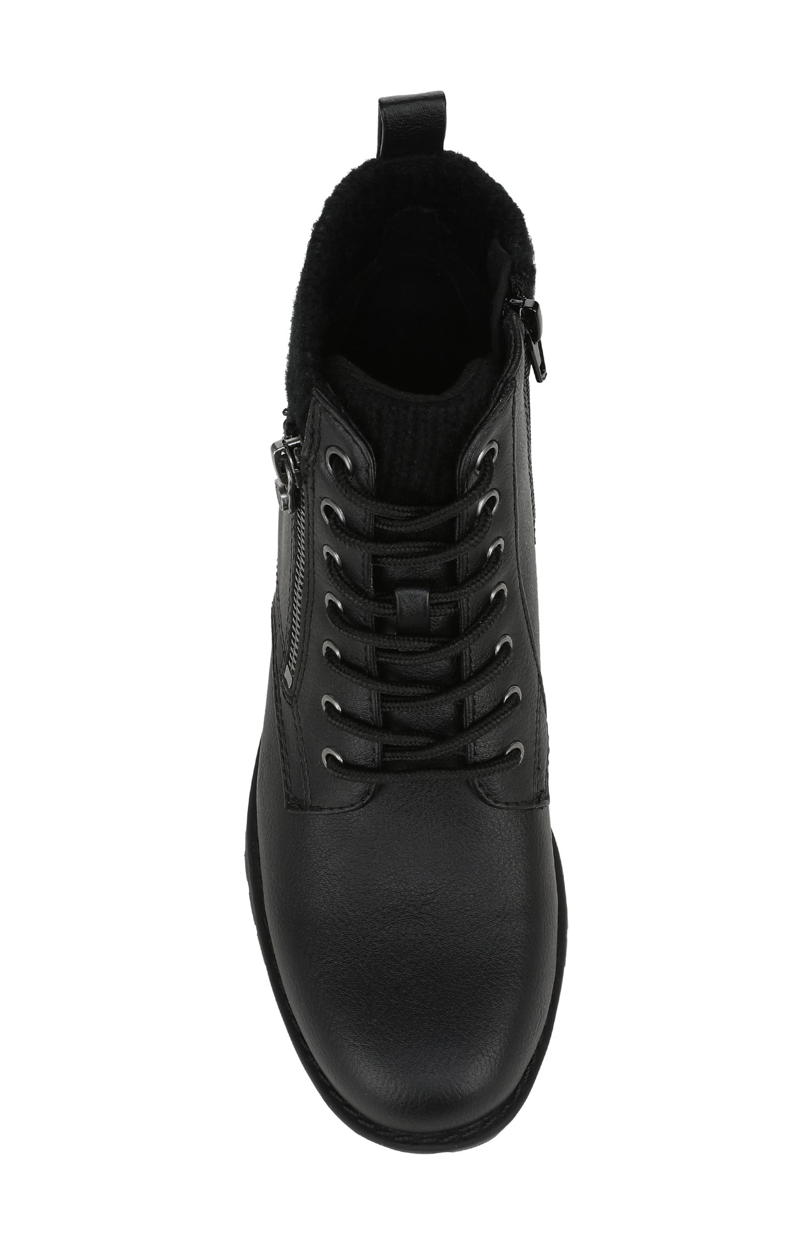 Blowfish Malibu Deva Lace Up Boot, Alternate, color, Black Faux Leather