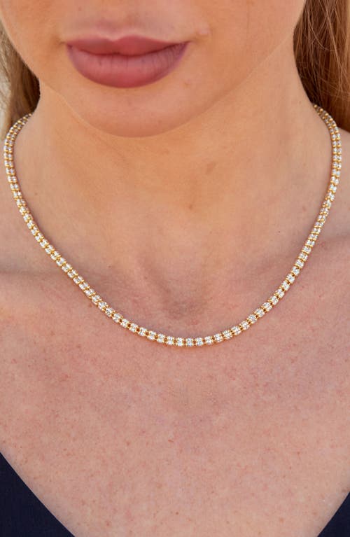 Savvy Cie Jewels Sterling Silver Two Tone Diamond Cut Quad 3mm Necklace In Gold