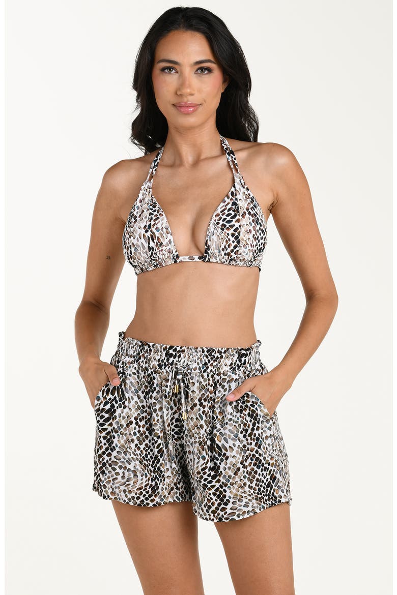 Wild Whispers Metallic Cover-Up Shorts, Alternate, color, TAUPE