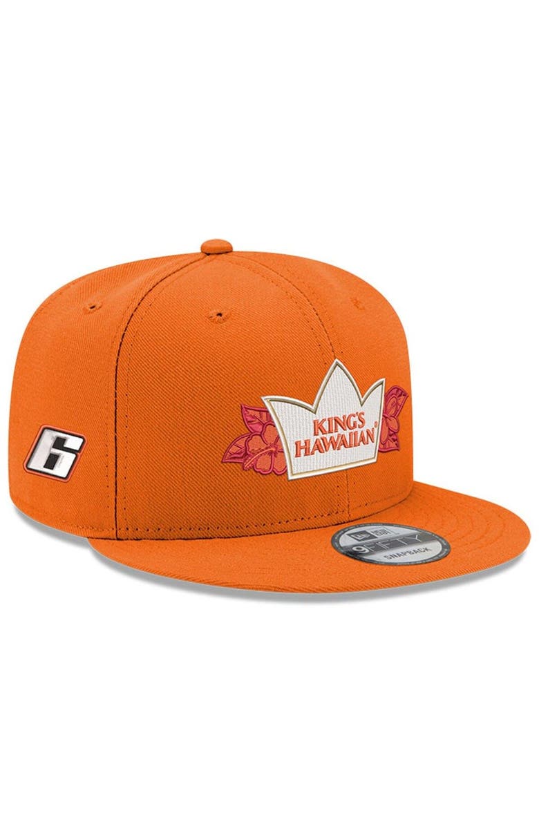 New Era Men's New Era Orange Brad Keselowski King's Hawaiian 9FIFTY Sponsor Snapback Hat, Main, color,