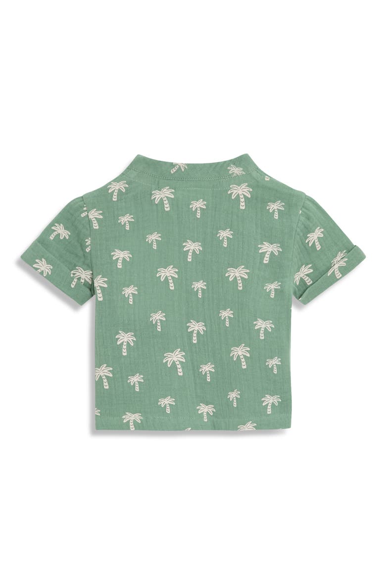 Palm Tree Cotton Gauze Henley & Shorts Set, Alternate, color, KHAKI