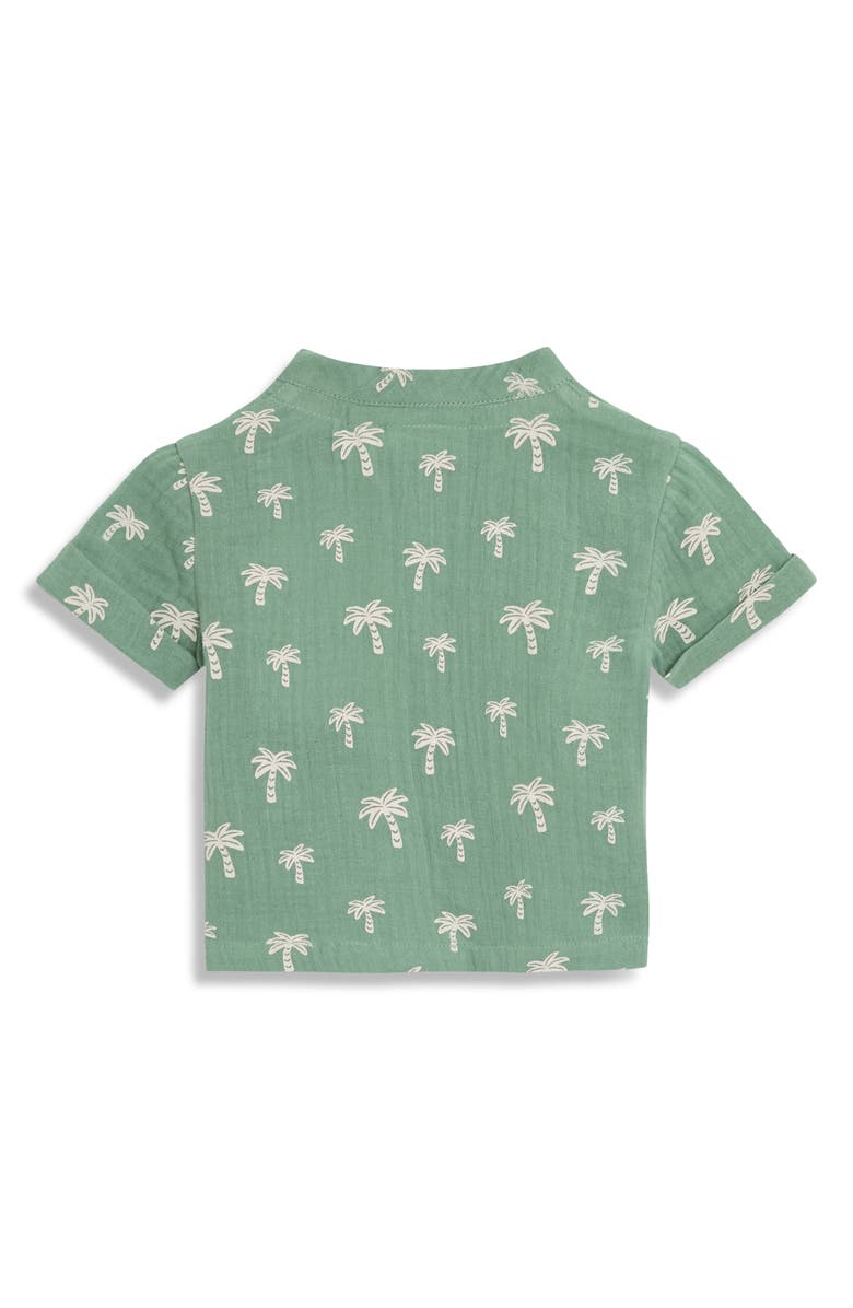 JOJO MAMAN BEBE Palm Tree Cotton Gauze Henley & Shorts Set, Alternate, color, Khaki