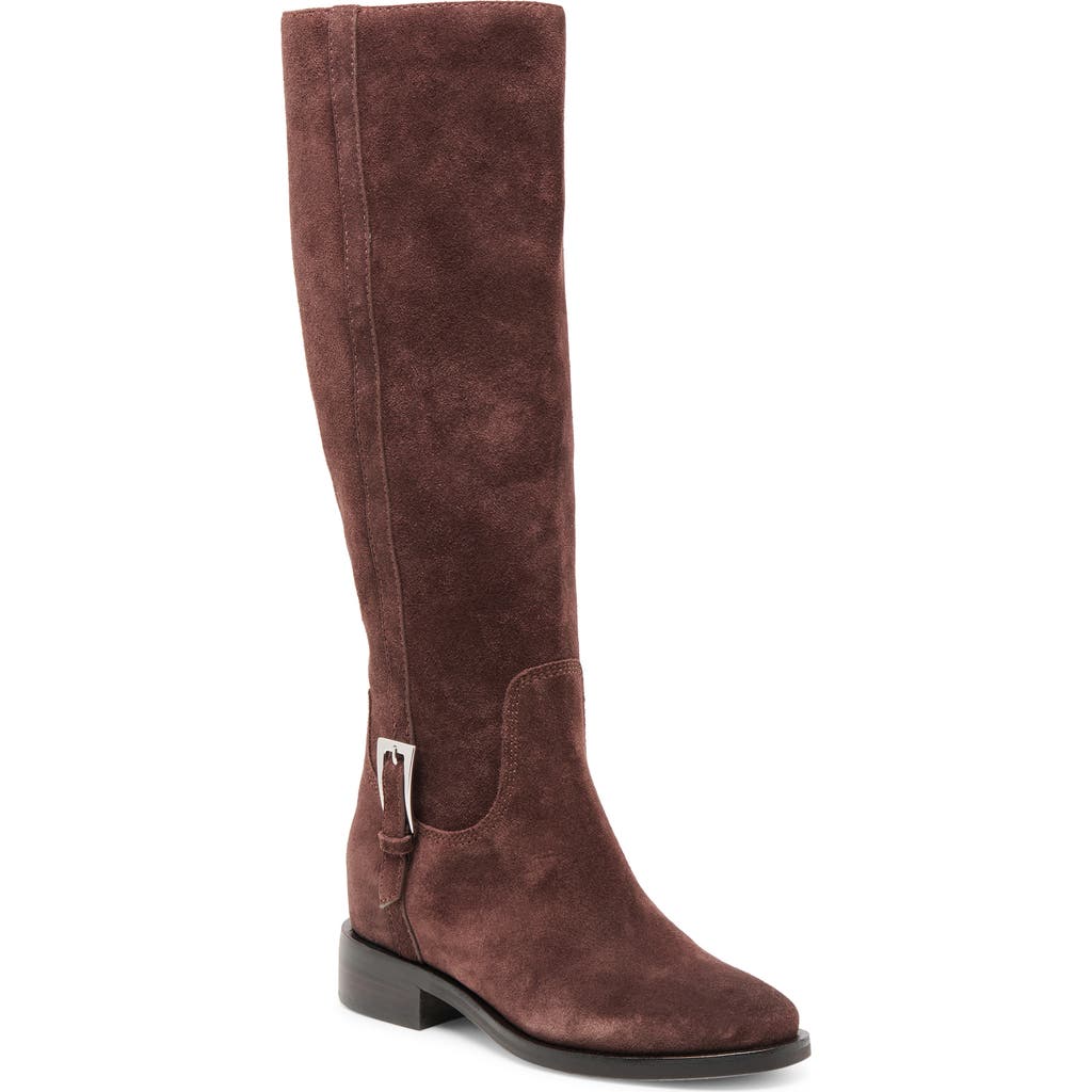 Dolce Vita Kilian H2o Wide Calf Boots Mahogany Suede In Brown