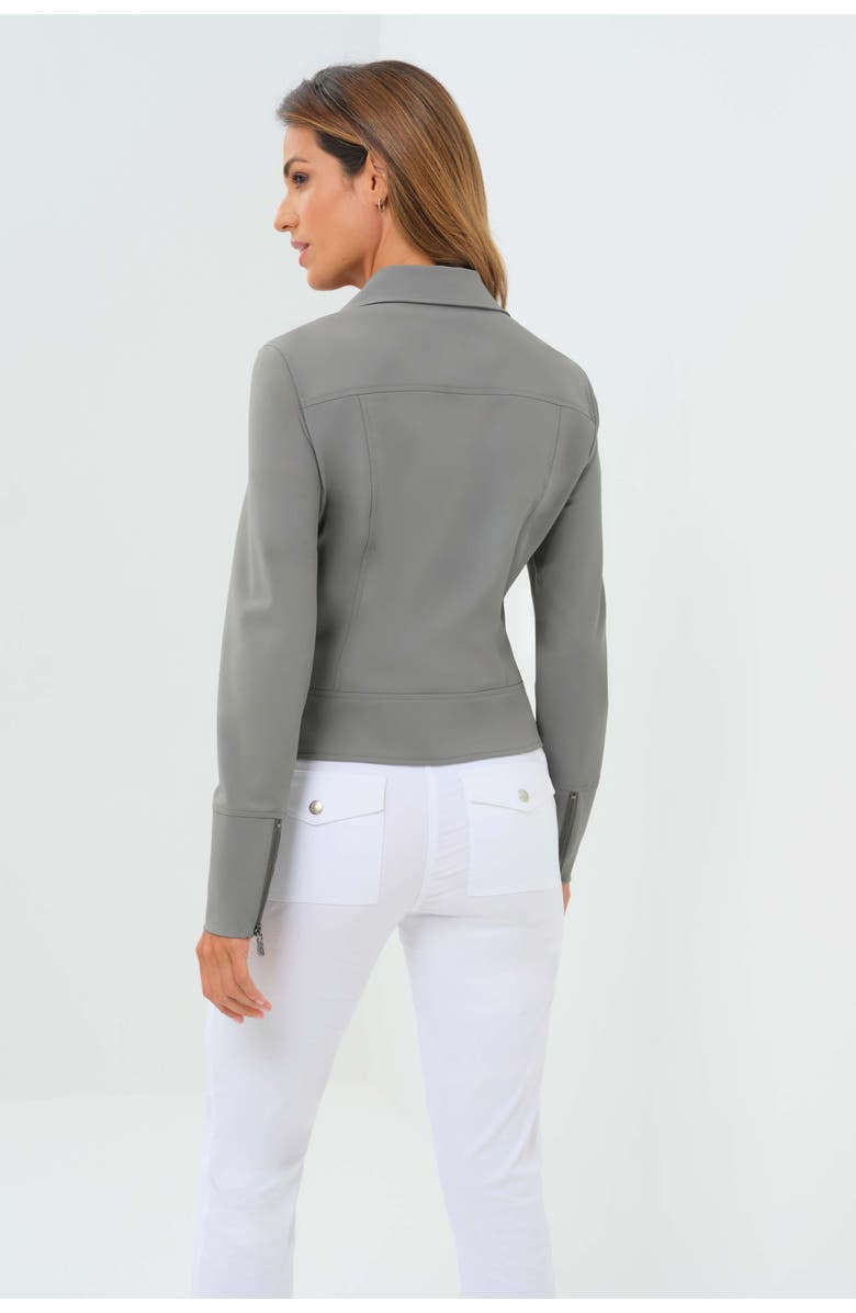 Anatomie Marina Performance Twill Biker Jacket, Alternate, color, Grey