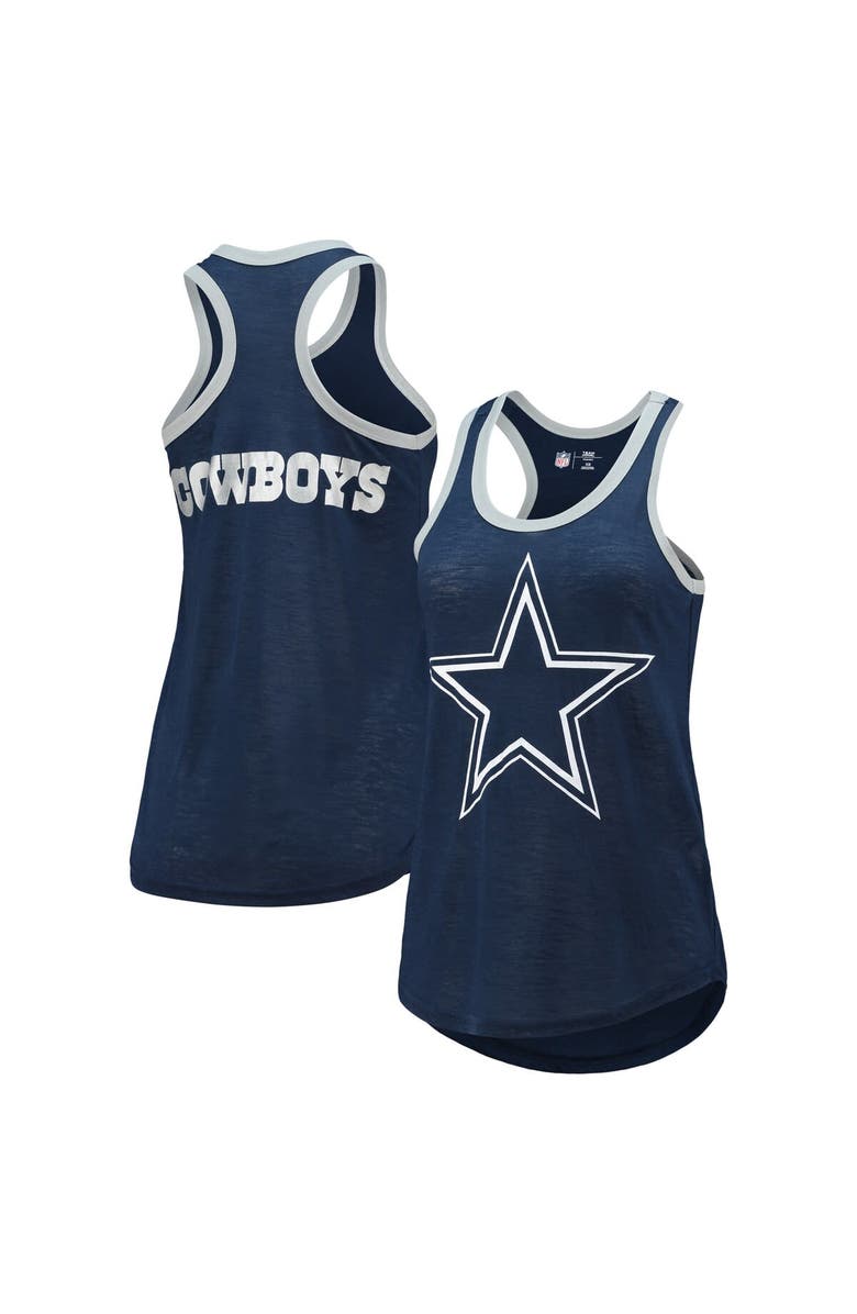 G-III 4HER BY CARL BANKS Women's G-III 4Her by Carl Banks Navy Dallas Cowboys Tater Burnout Tank Top, Main, color,