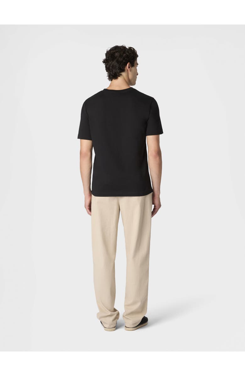 Missoni Crew Neck T-shirt In Cotton With Embroidery And Logo, Alternate, color, Black