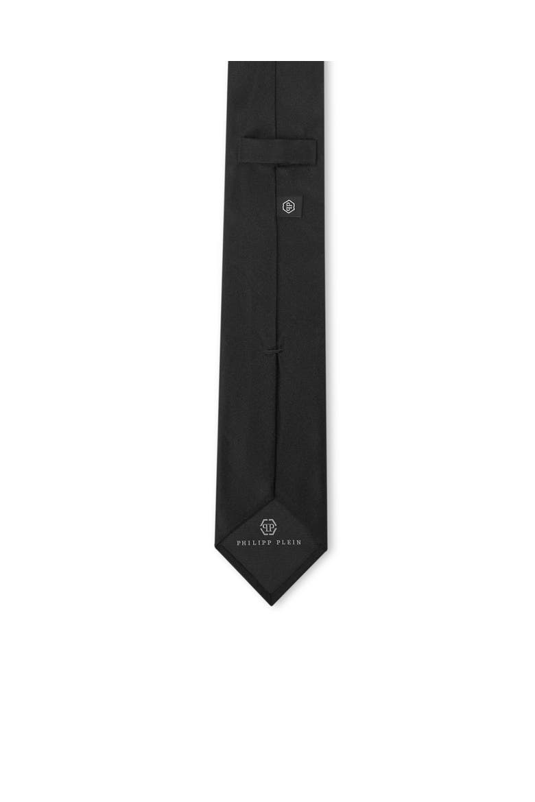 Embroidered Logo Wide Tie Men, Alternate, color, black