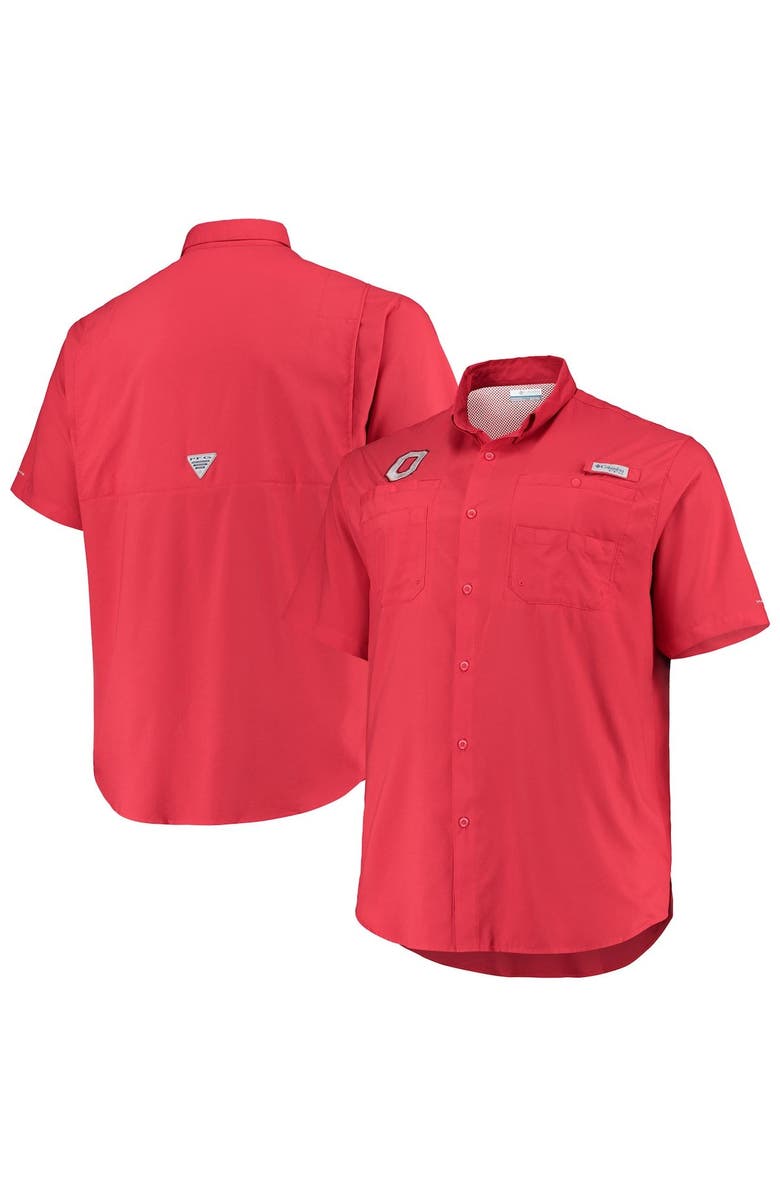 Columbia Men's Columbia Scarlet Ohio State Buckeyes Big & Tall Tamiami Omni-Shade Button-Down Shirt, Main, color, Scarlet