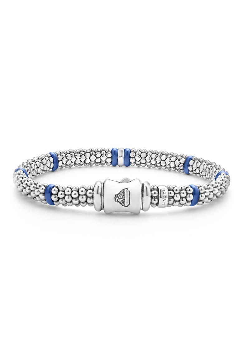 Blue Caviar Diamond & Ceramic Station Rope Bracelet, Alternate, color, MARINE