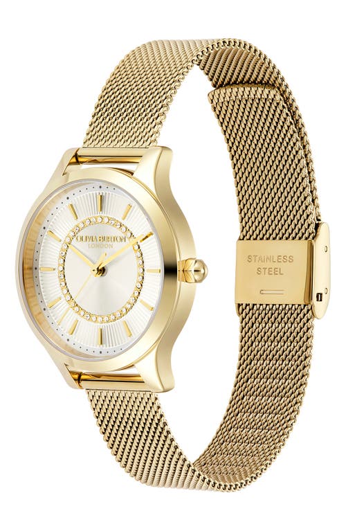 Olivia Burton Women's Wonder Lust Gold-tone Stainless Steel Mesh Bracelet Watch 30mm In Gold