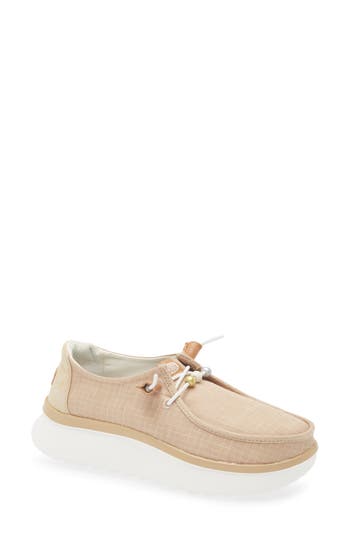Hey Dude Wendy Peak Baja Stripe Slip-on Moc Toe Shoe In Tan