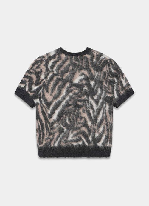 Mint Velvet Zebra Knit Top In Black