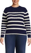 Lands' End Plus Size Drifter Modern Cable Crew Sweater