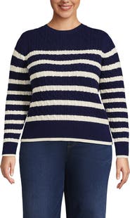 Lands' End Plus Size Drifter Modern Cable Crew Sweater