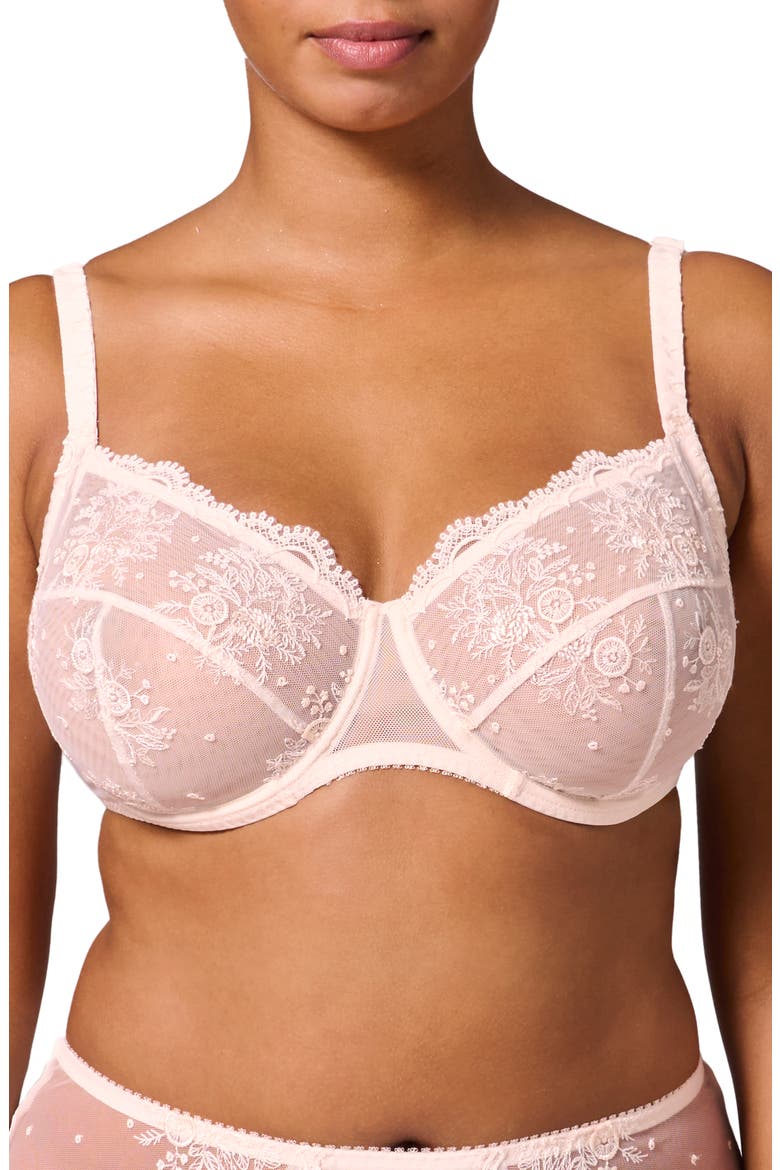 Intrigue Sheer Full Coverage Underwire Plunge Bra, Alternate, color, SAKURA PINK