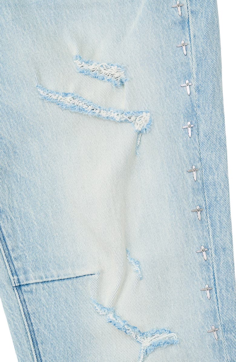 RtA Bryant Ripped Skinny Jeans, Alternate, color, Soft Horizon Side Cross
