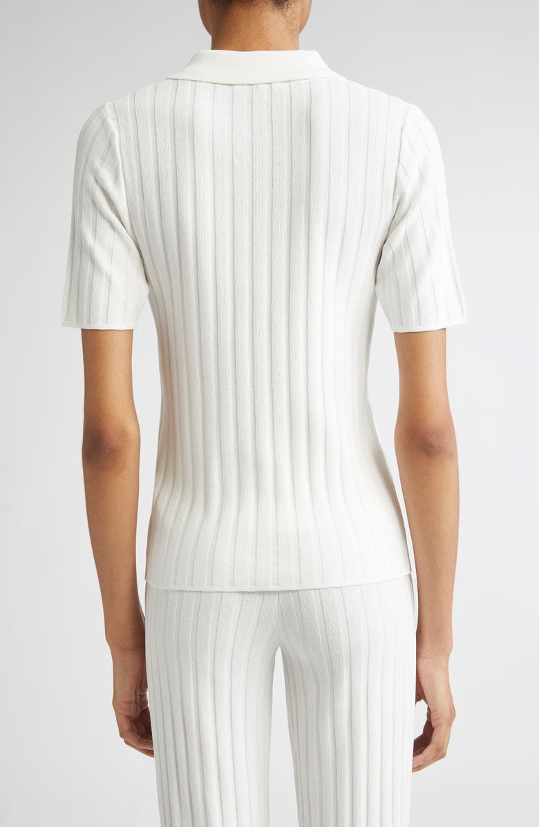 Sporty & Rich SRC Embroidered Rib Polo, Alternate, color, Ecru