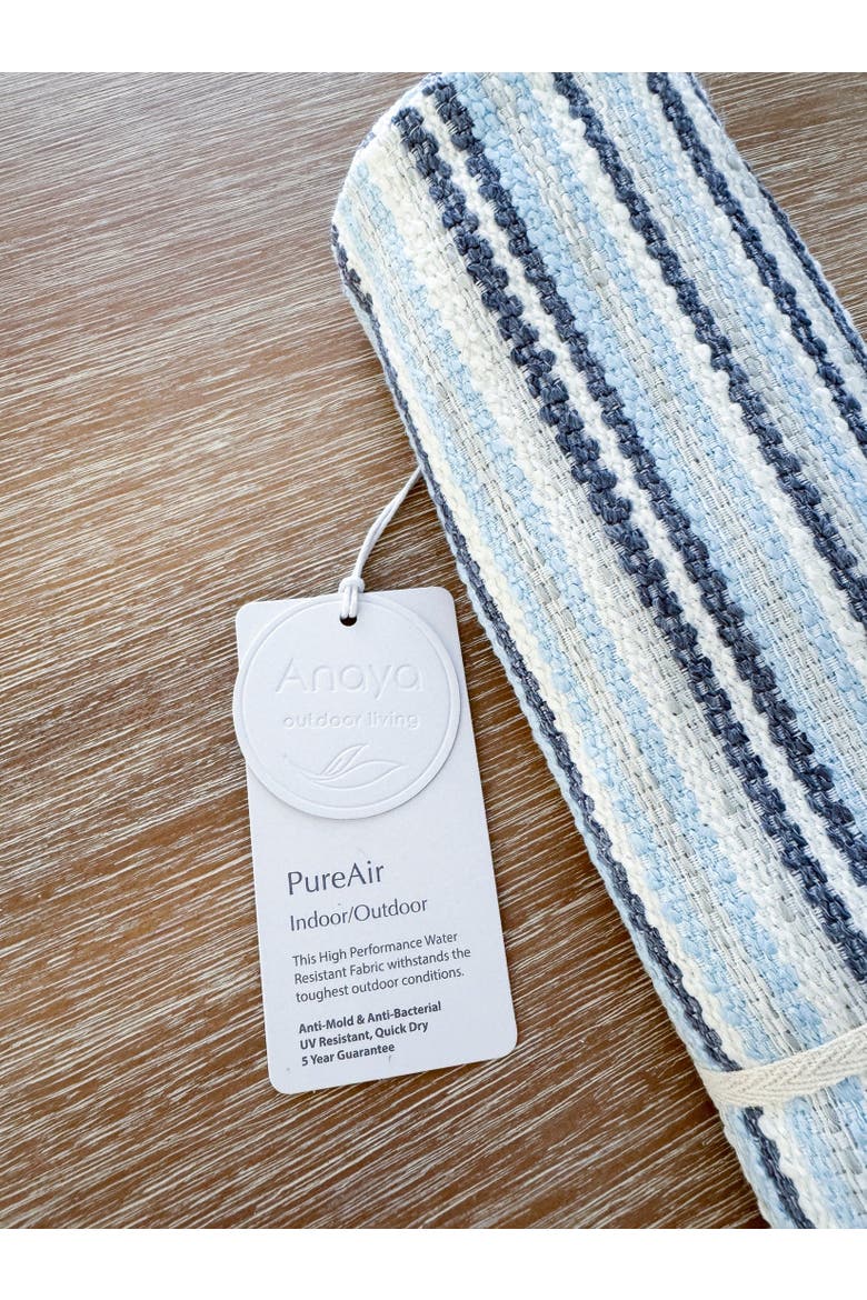 Blue Yacht Stripe Indoor Outdoor Table Runner, Alternate, color, blue