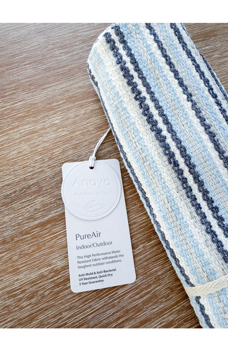 Anaya Blue Yacht Stripe Indoor Outdoor Table Runner, Alternate, color,