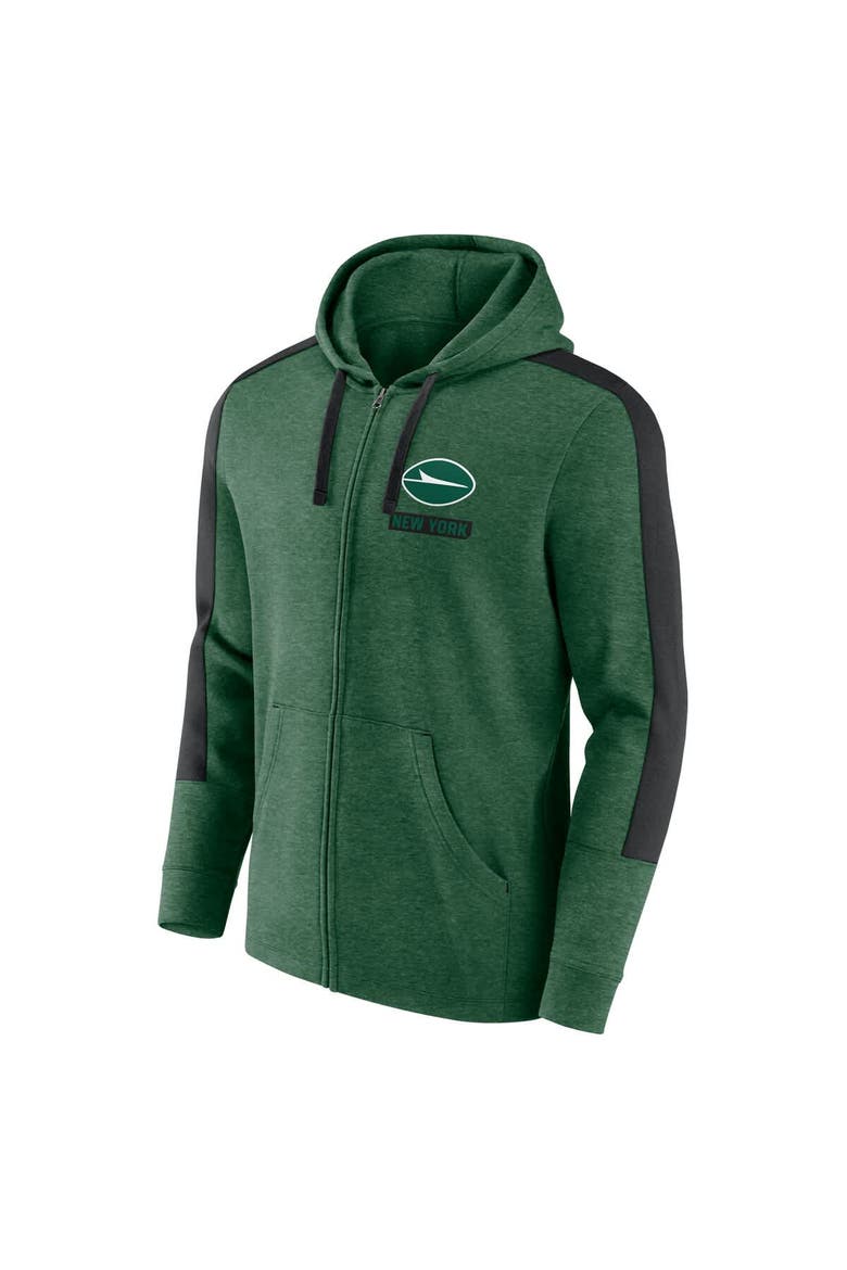 Men's Fanatics  Heather Green New York Jets Gains Full-Zip Hoodie, Alternate, color, Heather Green