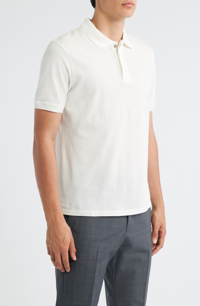 Emporio Armani Embroidered Logo Trim Polo, Alternate, color, Solid White