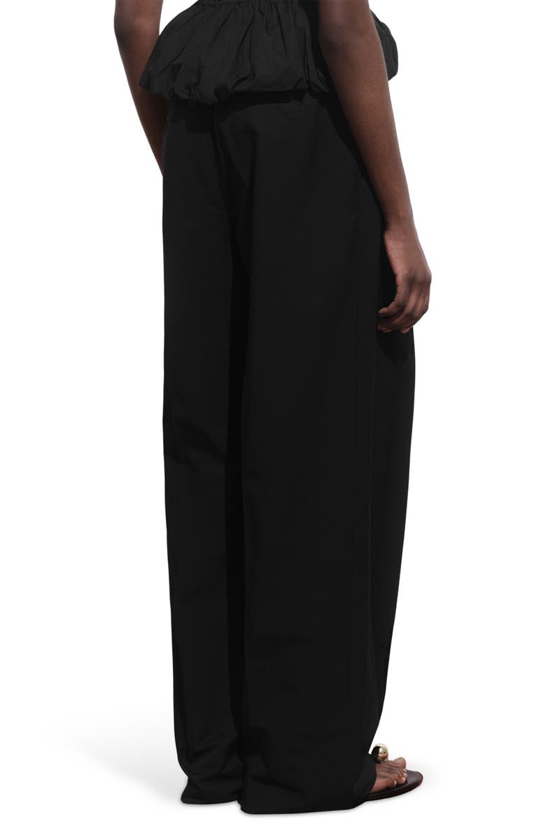 MANGO Pleated Wide Leg Pants, Alternate, color, Black