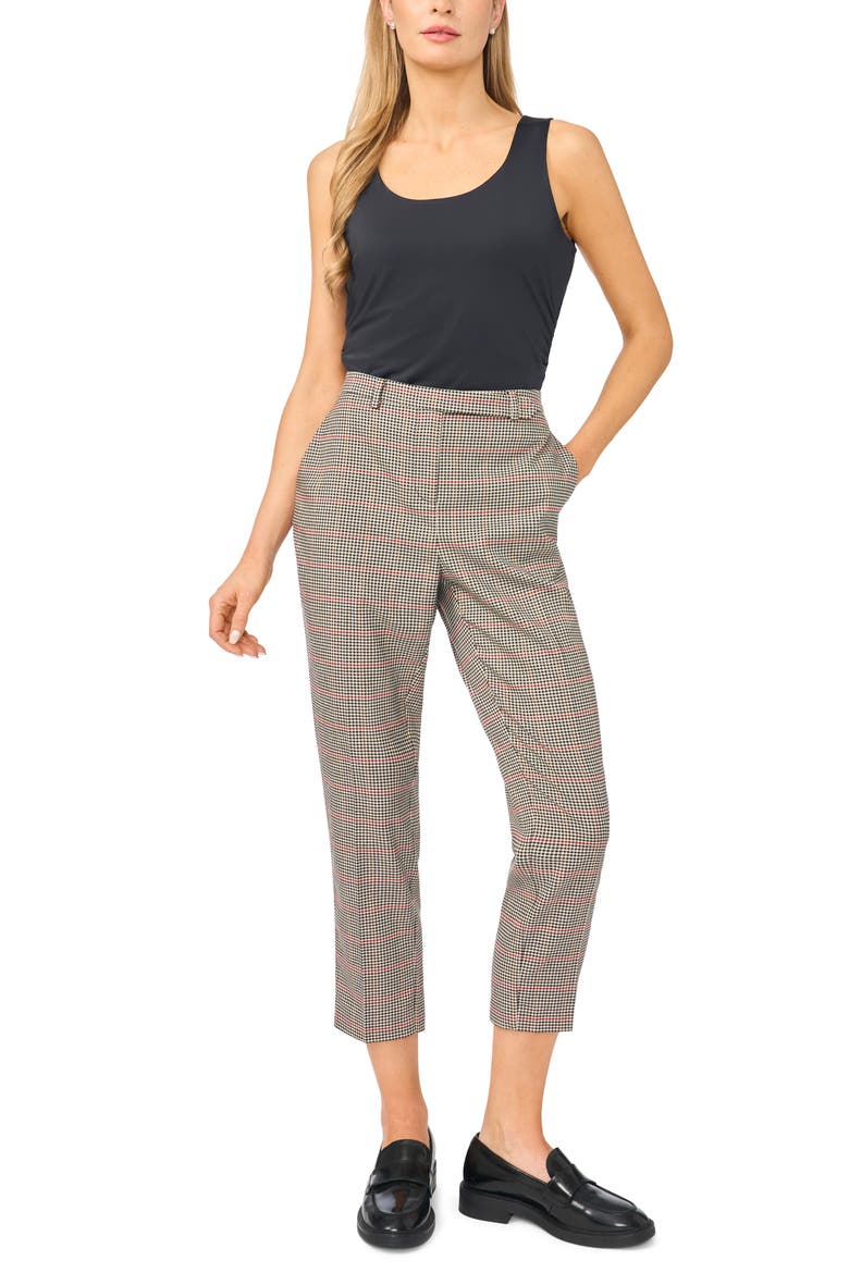 Tailored High Waist Crop Pants, Alternate, color, RICH BLACK