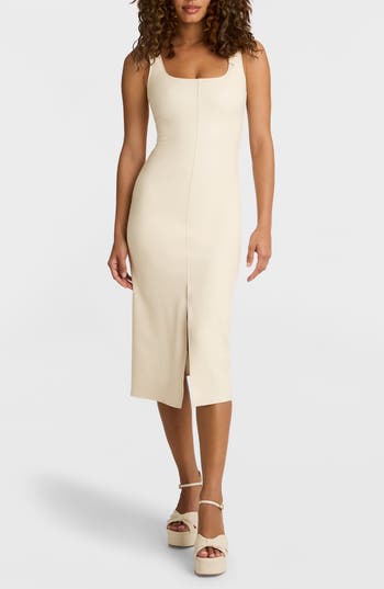 Commando Faux Leather Midi Tank Dress In Neutral