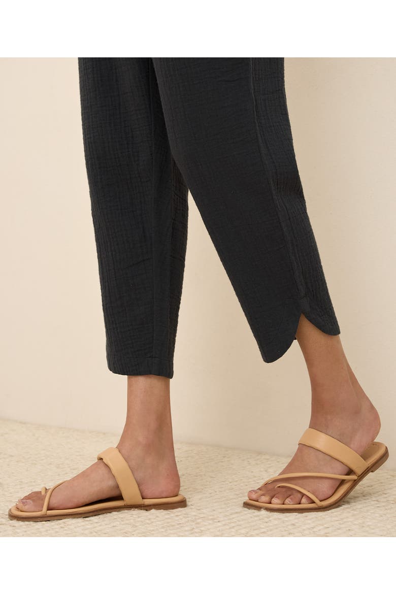 Organic Cotton Coastal Double Gauze Tapered Pull-On Pant, Alternate, color, Black