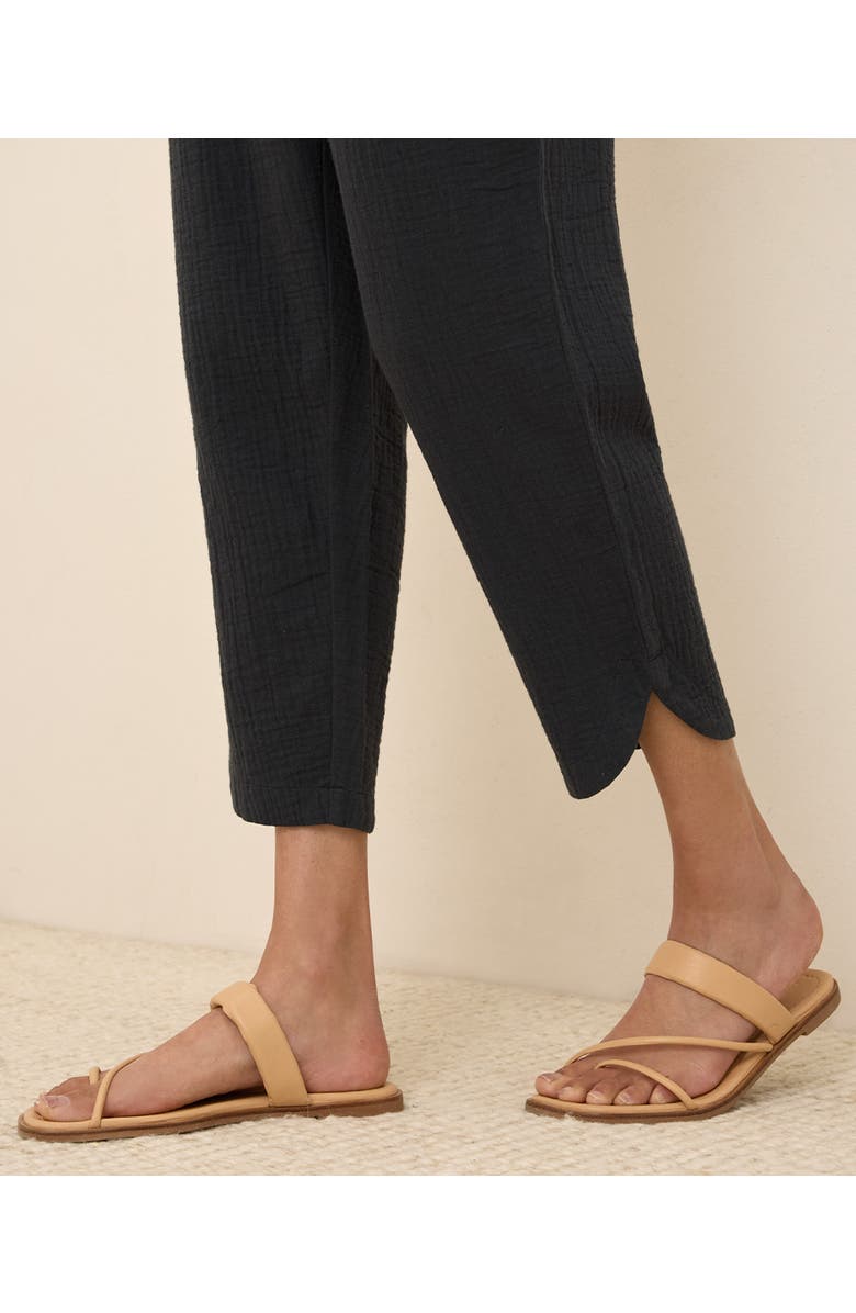 Pact Organic Cotton Coastal Double Gauze Tapered Pull-On Pant, Alternate, color, Black