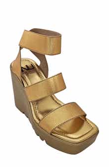 NINETY UNION Paige Elastic Strap Wedge Sandal