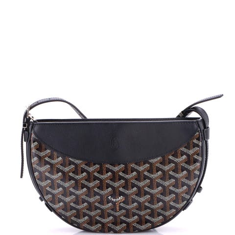 Hirondelle Shoulder Bag Coated Canvas and Leather