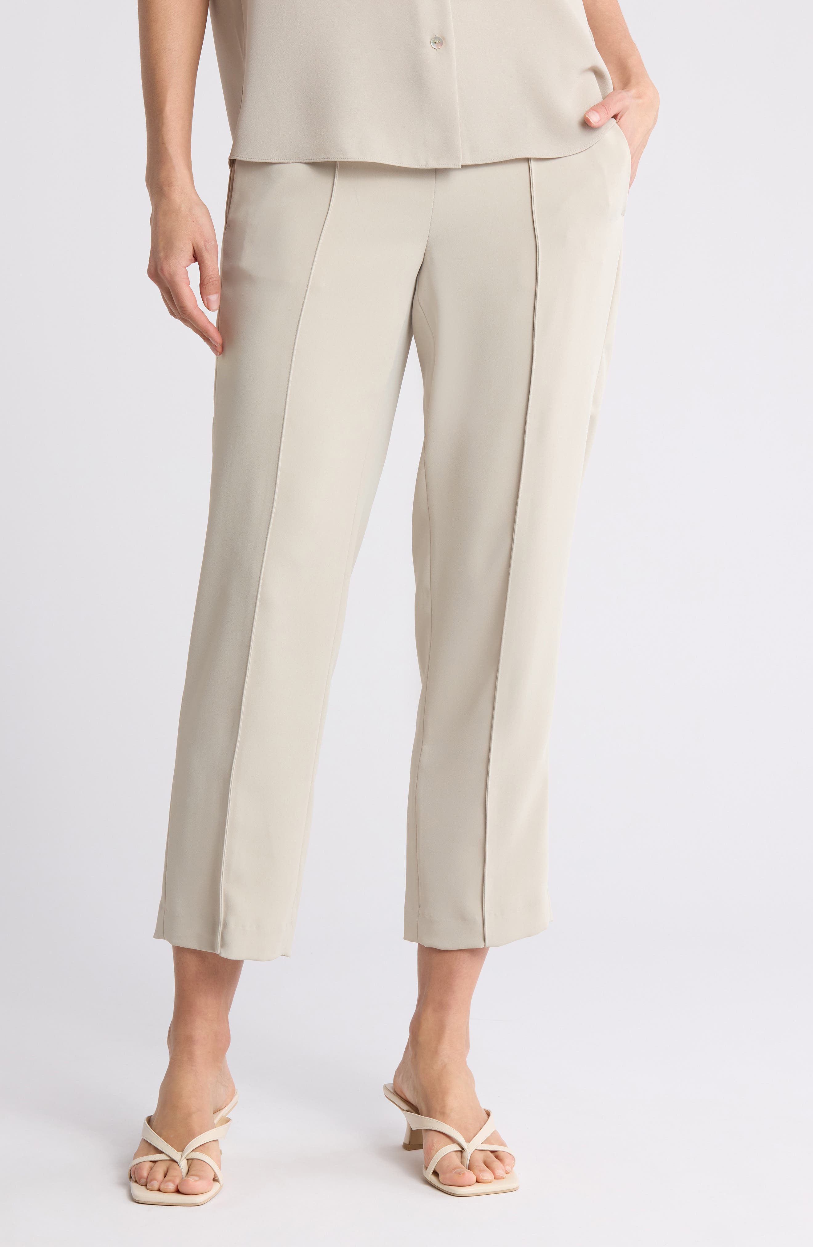 Vince Mid Rise Pull-On Tapered Pants